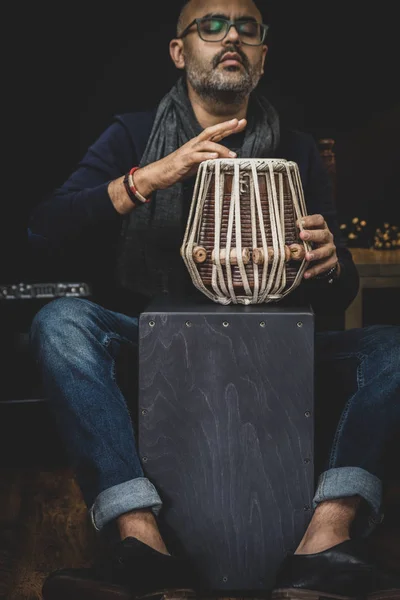 Tabla Cajon Bębny Indyjskie Peruwiańskie Używane Muzyki Perkusyjnej Fusion — Zdjęcie stockowe