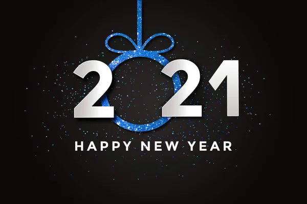 2021 Ευτυχισμένο Νέο Έτος Φόντο Μπλε Διακοπές Του 2021 Έτος — Φωτογραφία Αρχείου