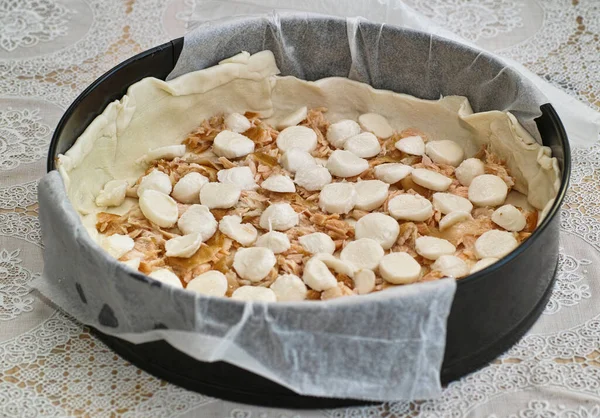 Prepare Saboroso Pedaço Massa Tarta Mesa Polonesa Cozinha Polonesa — Fotografia de Stock