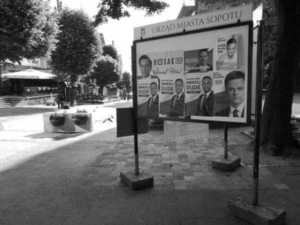 Tiempo Campaña Electoral Los Polacos Eligen Presidente País Carteles Candidatos —  Fotos de Stock
