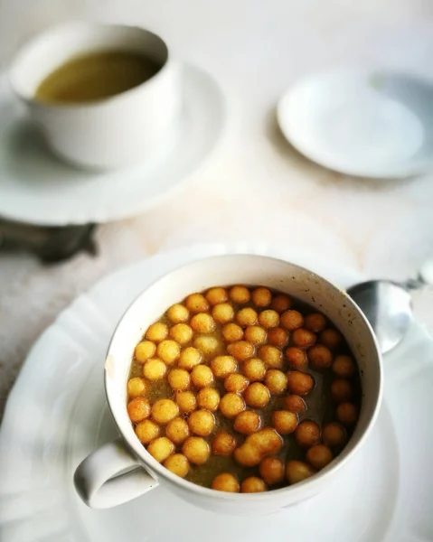 Broccoli Soup Balls Garlic Toasts — Stock Photo, Image