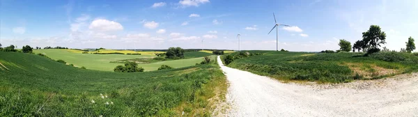 Des Éoliennes Regard Artistique Aux Couleurs Vives Vintage — Photo