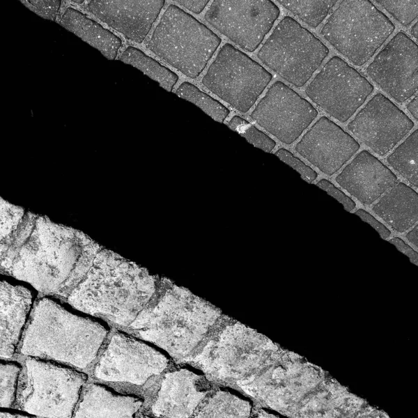 Ladrillo Pavimento Aspecto Artístico Blanco Negro —  Fotos de Stock