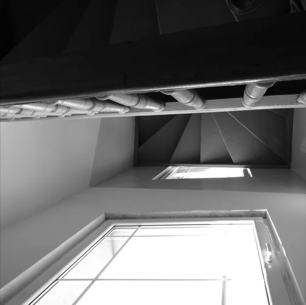 Escadas Olhar Artístico Preto Branco — Fotografia de Stock