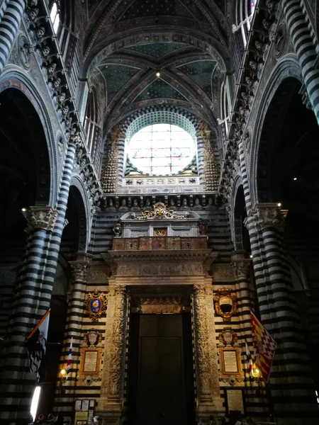 Güzel Talyan Dini Mimarisi Duomo Siena Talya Siena Daki Ortaçağ — Stok fotoğraf
