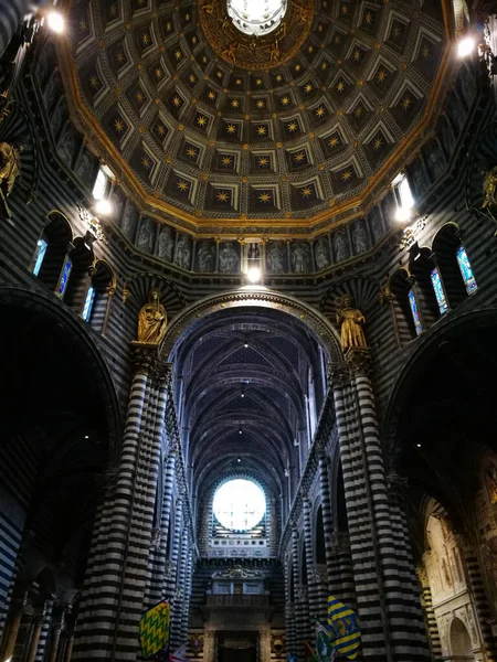 Güzel Talyan Dini Mimarisi Duomo Siena Talya Siena Daki Ortaçağ — Stok fotoğraf