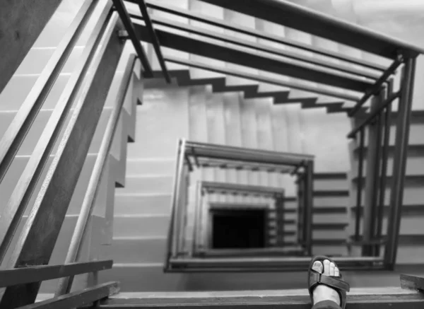 Escadas Olhar Artístico Preto Branco — Fotografia de Stock