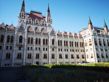 Macaristan, Budapeşte, Parlamento binası. Renkli sanatsal görünüş.