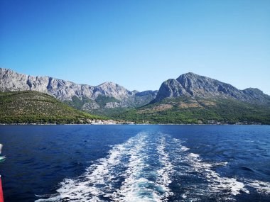 Dalmaçya Bölgesi, Adriyatik deniz manzarası. Hırvatistan ve Avrupa.