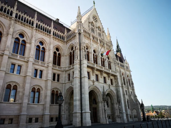 Węgry Budapeszt Budynek Parlamentu Artystyczne Spojrzenie Kolorach — Zdjęcie stockowe