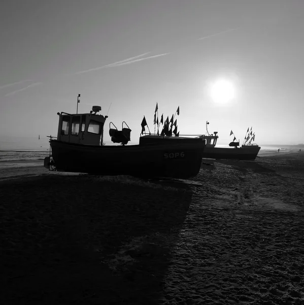 Pesca Matinal Olhar Artístico Preto Branco — Fotografia de Stock