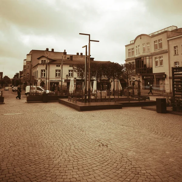 Vista Plaza Del Mercado Antiguo Kartuzy Polonia — Foto de Stock