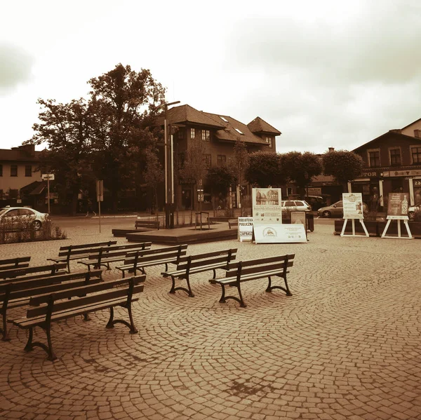 Vista Sobre Praça Mercado Velho Kartuzy Polônia — Fotografia de Stock
