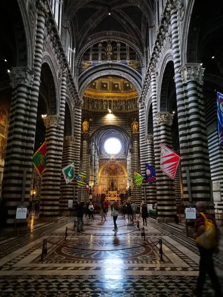 Güzel Talyan Dini Mimarisi Duomo Siena Talya Siena Daki Ortaçağ — Stok fotoğraf