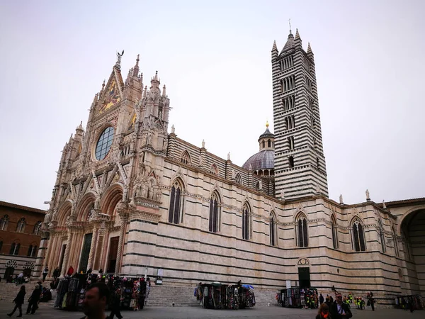 Güzel Talyan Dini Mimarisi Duomo Siena Talya Siena Daki Ortaçağ — Stok fotoğraf