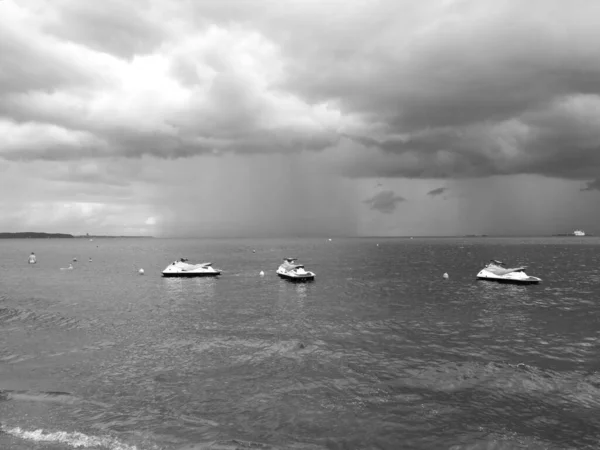 Tempestade Praia Gdansk Polónia — Fotografia de Stock