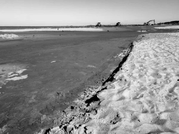 Silenciando Obras Área Praia Olhar Artístico Preto Branco — Fotografia de Stock