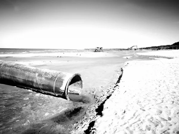 Silenciando Obras Área Praia Olhar Artístico Preto Branco — Fotografia de Stock