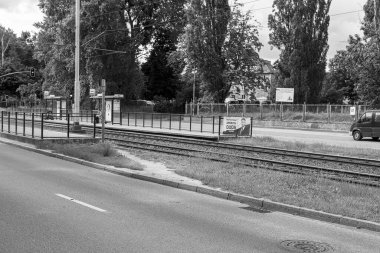 Seçim kampanyası zamanı, Polonyalılar ülkelerinin başkanını seçerler. Gdansk Polonya. Aday posterleri, siyah beyaz sanatsal görünüş.