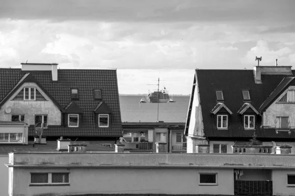 Edény Balti Tenger Gdanski Öböl Hajó Bejárata Kikötőbe Gdansk Brzezno — Stock Fotó