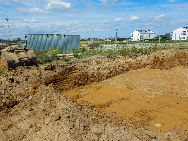 Bouwplaats Artistieke Uitstraling Kleuren Nieuwe Appartement Gebouw Plaats — Stockfoto