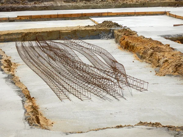 Der Bauarbeitsplatz Künstlerische Optik Farben Neue Wohnanlage — Stockfoto