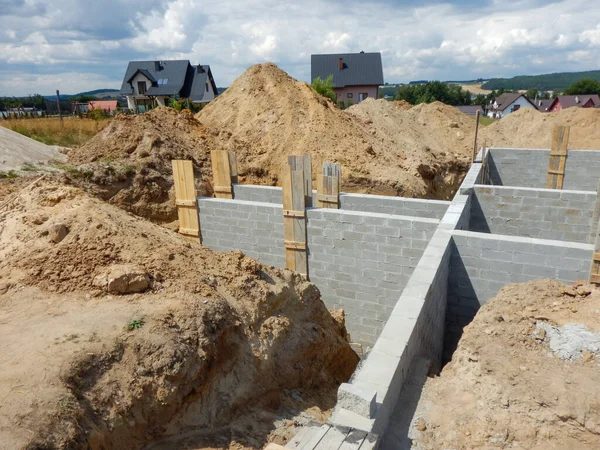 Der Bauarbeitsplatz Künstlerische Optik Farben Neue Wohnanlage — Stockfoto