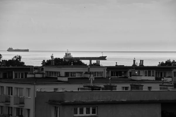 Schiffseinfahrt Den Hafen Danzig Brzezno Polen — Stockfoto