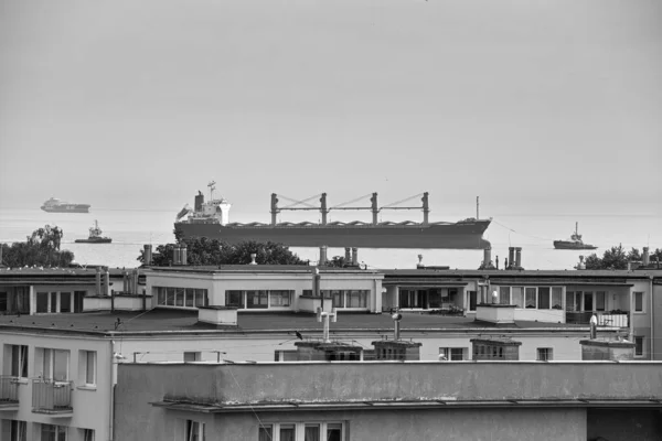 Schiffseinfahrt Den Hafen Danzig Brzezno Polen — Stockfoto