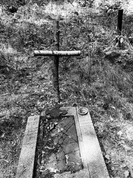 Antiguo Cementerio Olvidado Biedrusko Polonia — Foto de Stock