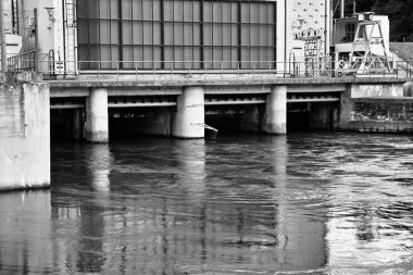 Elektrik santralinin görüntüsü. Tryszczyn, Polonya.