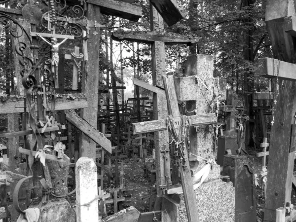 Много Крестов Святой Горе Грабарке Самом Важном Месте Православного Поклонения — стоковое фото