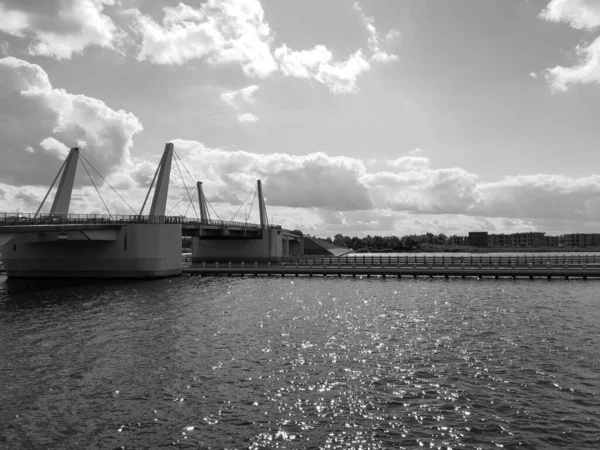 Rundbro Över Floden Döda Vistula Sobieszewo Polen — Stockfoto