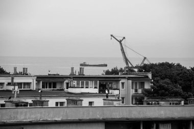 İskeleye gemi girişi. Gdansk Brzezno, Polonya