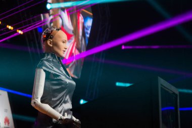 26.06.2018 Sofya, Bulgaristan: Webit Festivali, Hanson robotik gelen Sophia Ai Robot