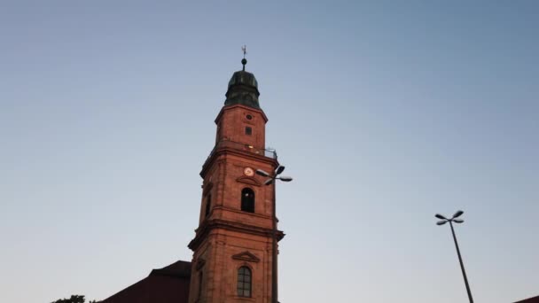 Erlangen Germany Вересня 2020 Hugenotten Kirche Міській Площі Ерлангена Німеччина — стокове відео