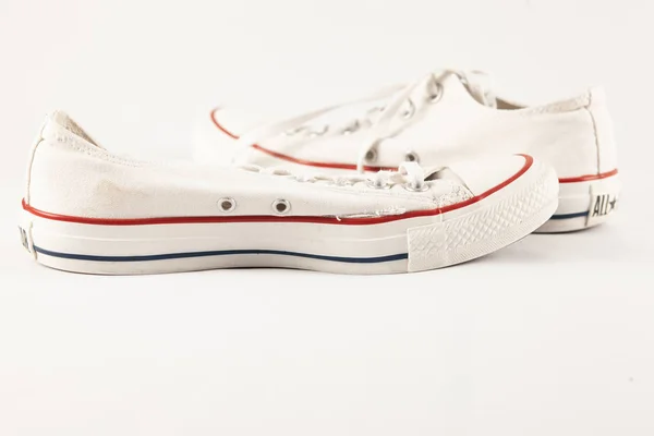 Sapatos Velhos Isolados Fundo Branco — Fotografia de Stock