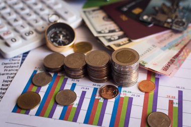 Birikimi gelecek para, gelecekte yatırım için para. İş ve finans kavramı.