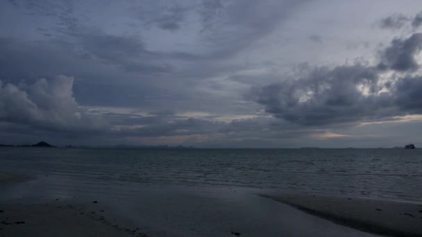 Paisagem Praia Ilha Samui Noite Com Céu Azul Nublado Tailândia — Vídeo de Stock