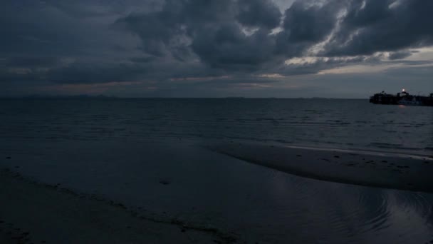 Paisagem Praia Ilha Samui Noite Com Céu Azul Nublado Tailândia — Vídeo de Stock