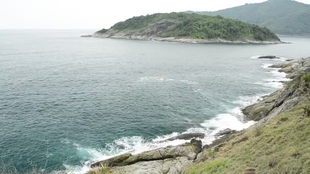 Paisaje Phrom Thep Cabo Andaman Mar Que Famoso Impresionante Punto — Vídeos de Stock