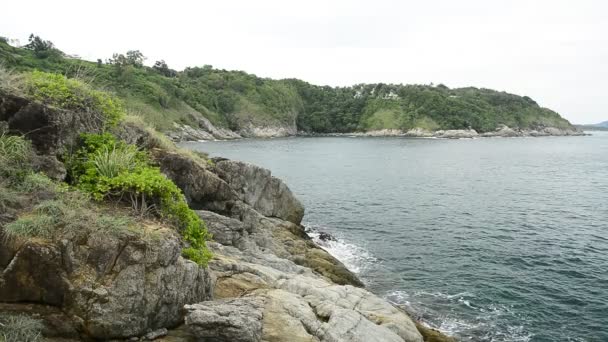 Paysage Phrom Thep Cape Dans Mer Andaman Qui Est Point — Video