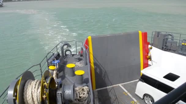 Suratthani Thailand August 2019 View Rear Side Ferry While Leaving — Stock Video