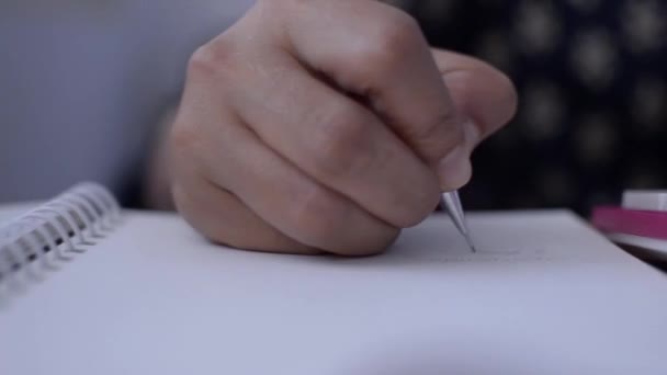 Ruce Ženy Psaní Notepad Psaní Klávesnice Pracovní Stůl Obchodní Vzdělávací — Stock video