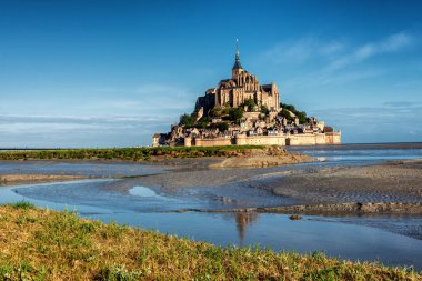 Mont Saint Michel katedral güzel ada, Normandiya, Kuzey Fransa, Europe