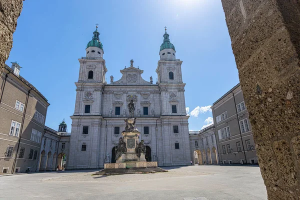 Berühmter Salzburger Dom Domplatz Salzburg Land Österreich — Stockfoto