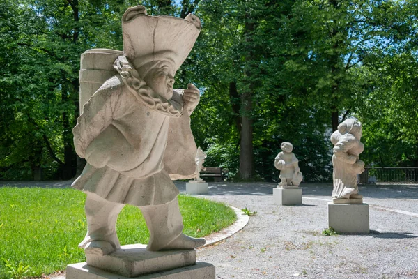 Statues Naines Dans Dwarf Garden Mirabellgarten Mirabell Jardin Est Jardin — Photo