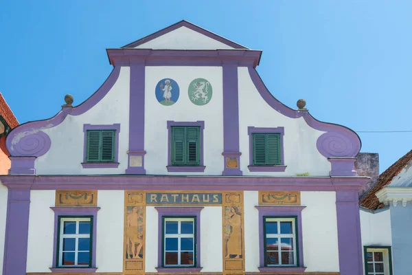 Historiska Hus Och Fasader Längs Stora Torget Poellau Steiermark Österrike — Stockfoto