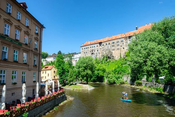 Lenyűgözések Kilátás Középkori Város Krumlov — Stock Fotó