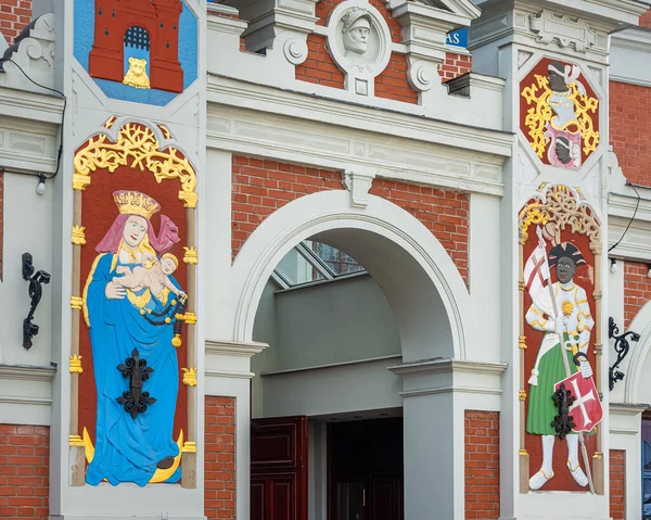 Façade Van Het Huis Van Blackheads Het Gebouw Verwoest Tijdens — Stockfoto